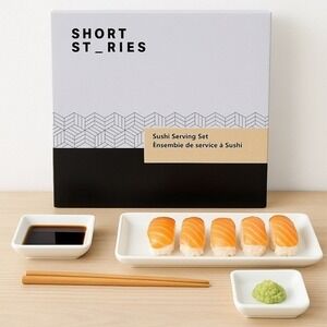 Short‎ Stories Sushi Serving Set – 2 Plates + Dishes + Chopsticks